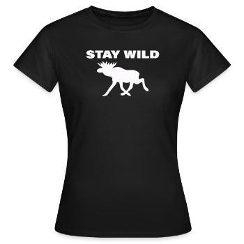 Restez sauvage - T-shirt Femme - noir - Devant - AI Model Female 172 dark (172cm)