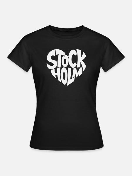 Stockholm Sweden Typography - Women's T-Shirt - black