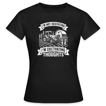 Gedanken kultivieren auf dem Acker - Frauen T-Shirt - Schwarz - Vorne - AI Model Female 172 dark (172cm)
