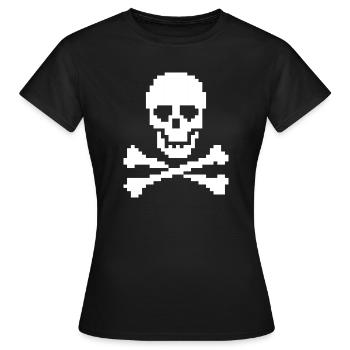 Os croisés du crâne pixel - T-shirt Femme - noir - Devant - AI Model Female 172 dark (172cm)