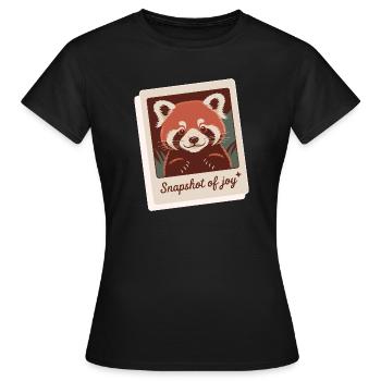 Roter Panda Schnappschuss Freude - Frauen T-Shirt - Schwarz - Vorne - AI Model Female 172 dark (172cm)