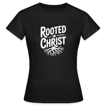 Enraciné dans le Christ - T-shirt Femme - noir - Devant - AI Model Female 172 dark (172cm)
