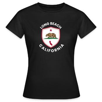 Long Beach, Californie - T-shirt Femme - noir - Devant - AI Model Female 172 dark (172cm)