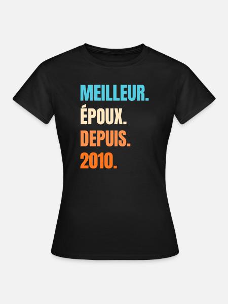 Bester Ehemann seit 2010 Geschenk-Ehemann - Frauen T-Shirt - Schwarz