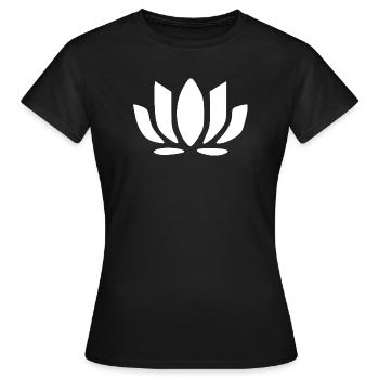 Fleur de lotus Fleur de lotus Fleur de lotus Fleur blanche Fleur blanche - T-shirt Femme - noir - Devant - AI Model Female 172 dark (172cm)