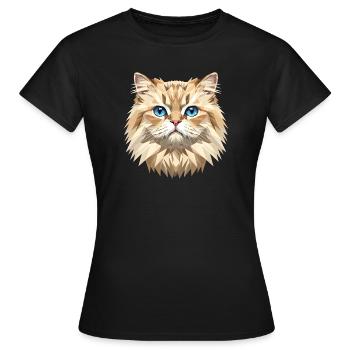 Perserkatze Perser Katze Persian Cat Süße Katzen - Frauen T-Shirt - Schwarz - Vorne - AI Model Female 172 dark (172cm)