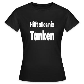 Tanken - Frauen T-Shirt - Schwarz - Vorne - AI Model Female 172 dark (172cm)