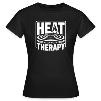 Thérapie par la chaleur au sauna, transpiration bien-être - T-shirt Femme - noir - Devant - AI Model Female 172 dark (172cm)