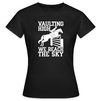 Cavalier à cheval de saut - T-shirt Femme - noir - Devant - AI Model Female 172 dark (172cm)