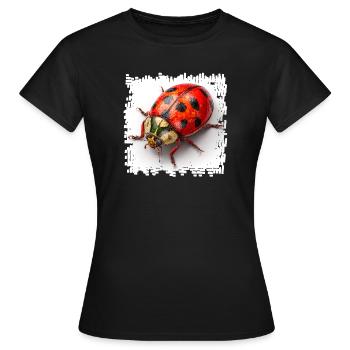 Roter Marienkaefer Muster Shirt - Frauen T-Shirt - Schwarz - Vorne - AI Model Female 172 dark (172cm)