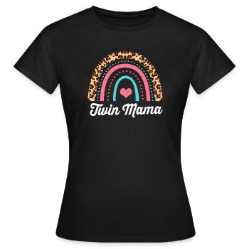 Zwillinge Mama Zwilling Mutter Geschenk - Frauen T-Shirt - Schwarz - Vorne - AI Model Female 172 dark (172cm)