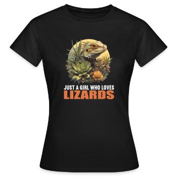 Lézard des lézards - T-shirt Femme - noir - Devant - AI Model Female 172 dark (172cm)