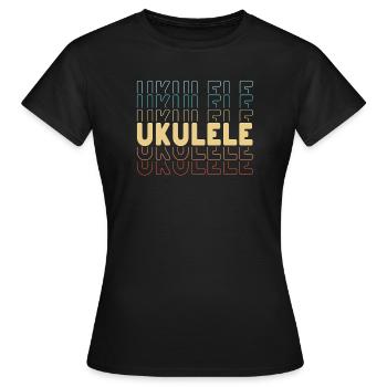 Ukulele typography - Women's T-Shirt - black - Front - AI Model Female 172 dark (172cm)