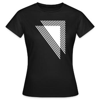Geometrische Dreiecke Diagonales Monochromes Gitter - Frauen T-Shirt - Schwarz - Vorne - AI Model Female 172 dark (172cm)