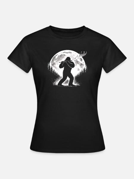Bigfoot Flötenspieler - Frauen T-Shirt - Schwarz