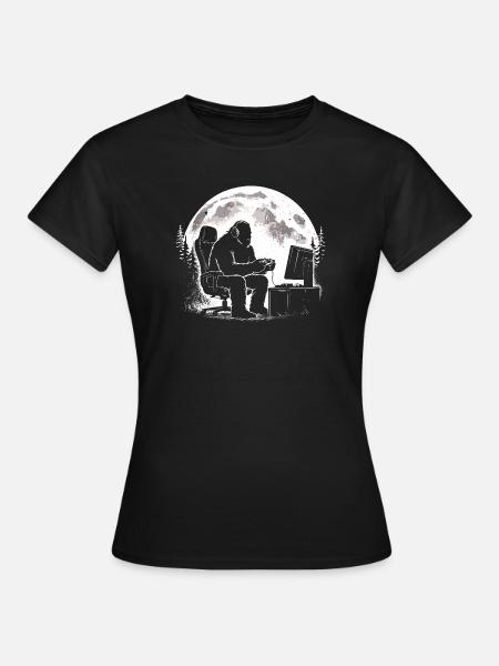 Bigfoot Gamer - Frauen T-Shirt - Schwarz