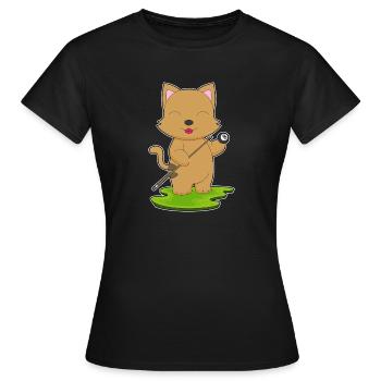 Chat Billiard Cue Sport - T-shirt Femme - noir - Devant - AI Model Female 172 dark (172cm)