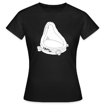 Duchamp-Brunnen-Urinalkunst lustige Linien-Skizze - Frauen T-Shirt - Schwarz - Vorne - AI Model Female 172 dark (172cm)