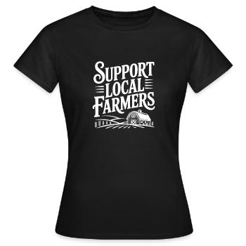 Soutenir les agriculteurs locaux - T-shirt Femme - noir - Devant - AI Model Female 172 dark (172cm)