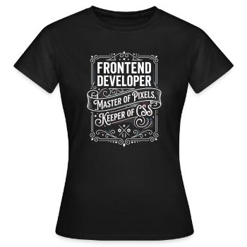 Développeur frontend Pixelmeister CSS - T-shirt Femme - noir - Devant - AI Model Female 172 dark (172cm)