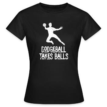 Le ballon au prisonnier prend des balles - T-shirt Femme - noir - Devant - AI Model Female 172 dark (172cm)
