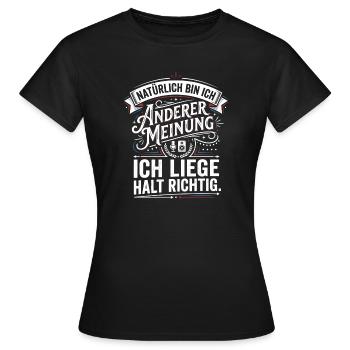 Bien sûr que je ne suis pas d’accord. Humour Dict. - T-shirt Femme - noir - Devant - AI Model Female 172 dark (172cm)