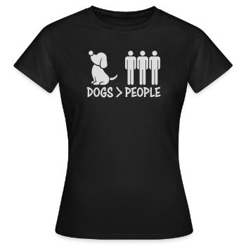 Chiens sur les gens, chien Drôle de proverbe antisocial - T-shirt Femme - noir - Devant - AI Model Female 172 dark (172cm)