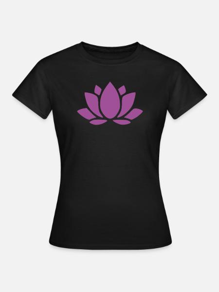 Lotusblume Lotusblüte Blume violett Blüte Yoga - Frauen T-Shirt - Schwarz