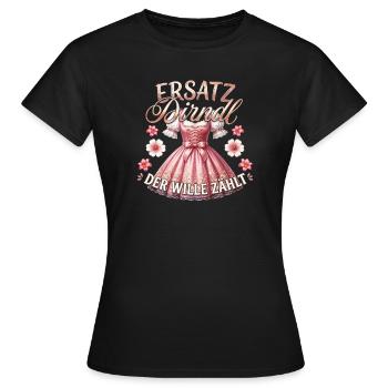 T-shirt traditionnel Chemise traditionnelle féminine Chemise Dirndl - T-shirt Femme - noir - Devant - AI Model Female 172 dark (172cm)