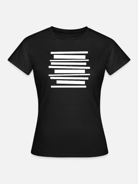 Mutiges geometrisches Linienmusterdesign - Frauen T-Shirt - Schwarz