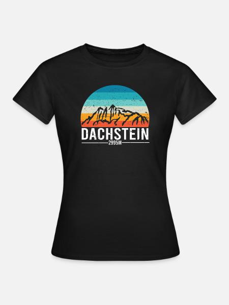 Dachstein Ramsau Österreich Retro Sunset - Frauen T-Shirt - Schwarz