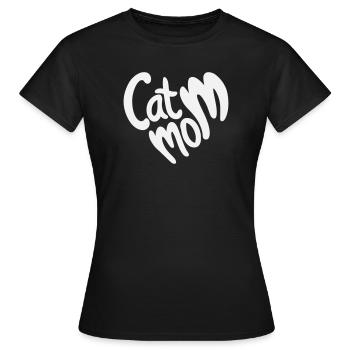 Lettrage en forme de cœur de maman chat - T-shirt Femme - noir - Devant - AI Model Female 172 dark (172cm)