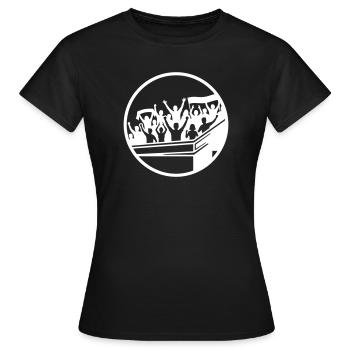 Fans Stadion Silhouette - Frauen T-Shirt - Schwarz - Vorne - AI Model Female 172 dark (172cm)
