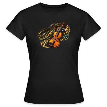 Sound peg violin - Women's T-Shirt - black - Front - AI Model Female 172 dark (172cm)