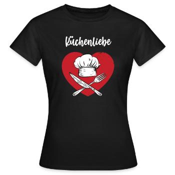 Küchenliebe Hobbykoch Leidenschaft Kochen Koch - Frauen T-Shirt - Schwarz - Vorne - AI Model Female 172 dark (172cm)