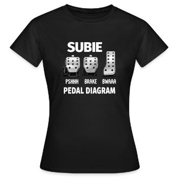 Diagramme de pédale de Subie - T-shirt Femme - noir - Devant - AI Model Female 172 dark (172cm)