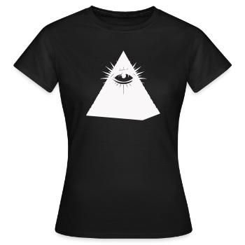Pyramidenauge Symbol Illuminati - Frauen T-Shirt - Schwarz - Vorne - AI Model Female 172 dark (172cm)