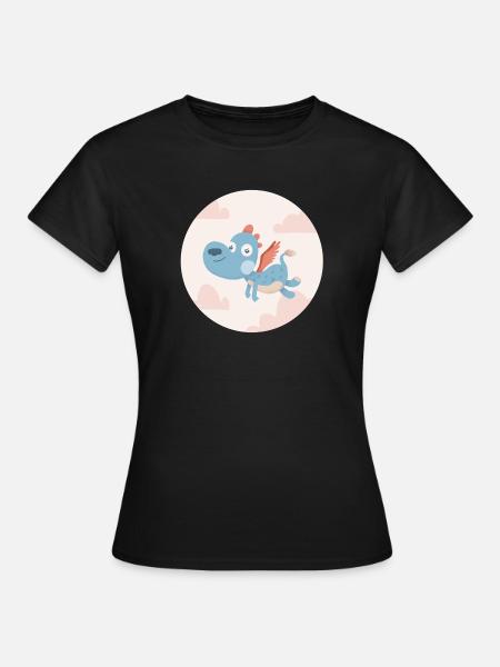 Blauer Drache - Frauen T-Shirt - Schwarz