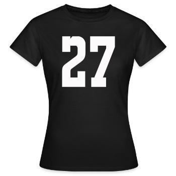 Ziffern 27 Kontrast-Design - Frauen T-Shirt - Schwarz - Vorne - AI Model Female 172 dark (172cm)