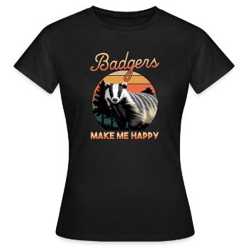 Blaireau animal drôle - T-shirt Femme - noir - Devant - AI Model Female 172 dark (172cm)
