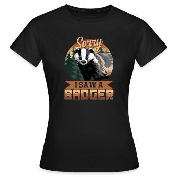 Blaireau animal drôle - T-shirt Femme - noir - Devant - AI Model Female 172 dark (172cm)