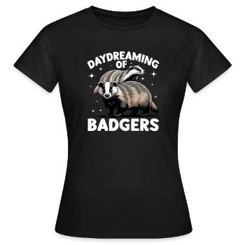 Blaireau animal drôle - T-shirt Femme - noir - Devant - AI Model Female 172 dark (172cm)