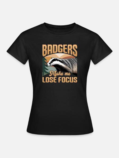 Funny Animal Badger - Frauen T-Shirt - Schwarz