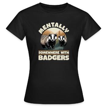 Blaireau animal drôle - T-shirt Femme - noir - Devant - AI Model Female 172 dark (172cm)