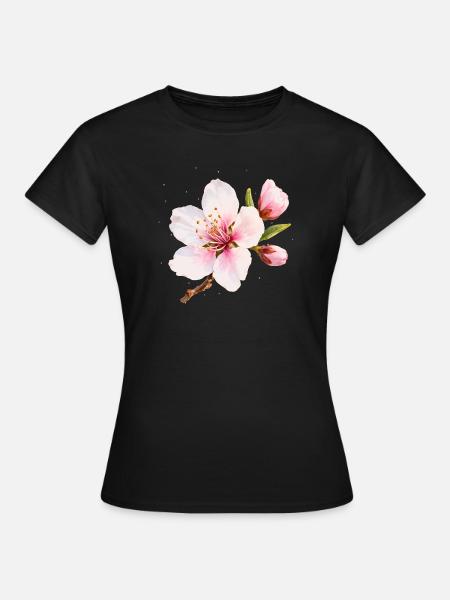 Mandelblüte Rosa Frühlingsblume - Frauen T-Shirt - Schwarz