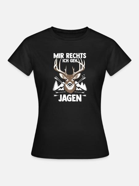 Jagd Jagen Waidmann Jäger - Frauen T-Shirt - Schwarz