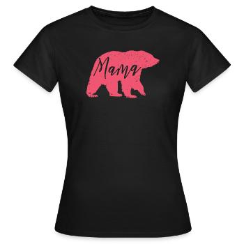 Mama Bear Pink – Cadeau doux pour la fête des mères - T-shirt Femme - noir - Devant - AI Model Female 172 dark (172cm)
