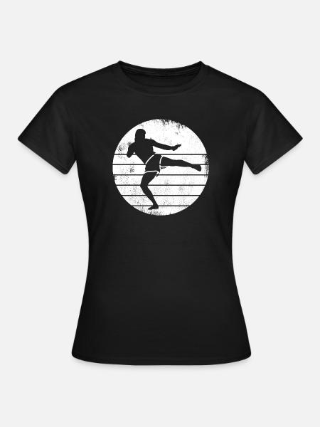 Kickboxer Zeichnung - Frauen T-Shirt - Schwarz