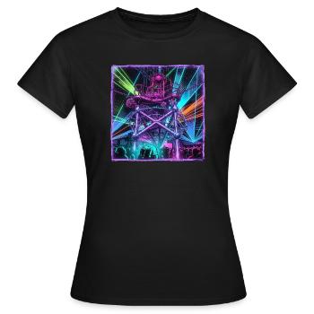 Retro Rave Electro - Frauen T-Shirt - Schwarz - Vorne - AI Model Female 172 dark (172cm)