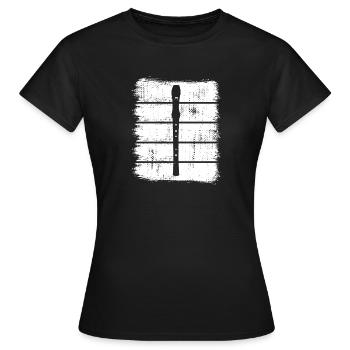 Flöte Zeichnung - Frauen T-Shirt - Schwarz - Vorne - AI Model Female 172 dark (172cm)
